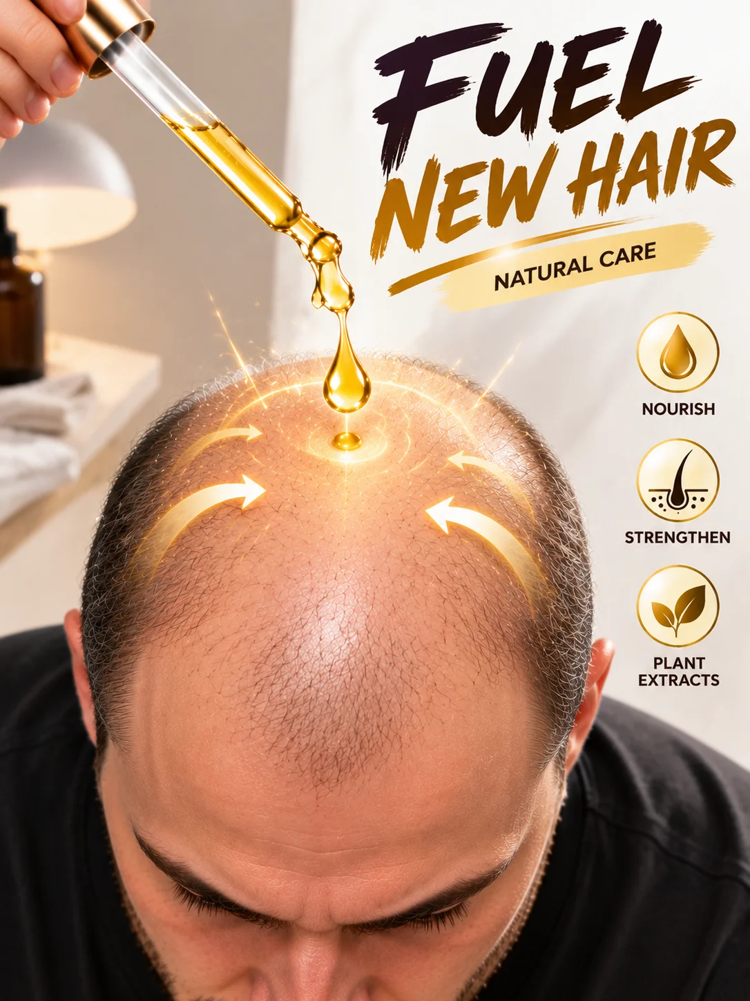 Natural Hair Care Oil Scalp Conditioning Formula Supports Healthy Looking Hair Density Daily Nourishment