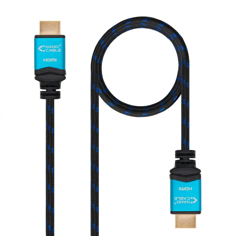 Nanocable HDMI Cable v2.0 male to HDMI v2.0 male 10m - 4K @ 60Hz 18Gbps-high speed-coated braided Nylon-Color N. tintasycartuchos.com