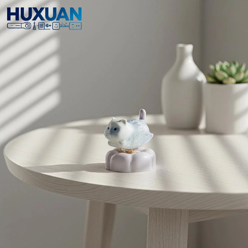 Mini Ceramic Cat Figurines Handmade Gradient Glaze Cute Smooth Ornament for Home Bedroom Desktop Shelf Decor