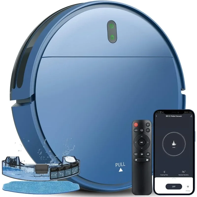 ZCWA Robot Vacuum, Robot Vacuum and Mop Works with WiFi,APP, Remote, 2 in 1 Robot Vacuum Cleaner Self Charging