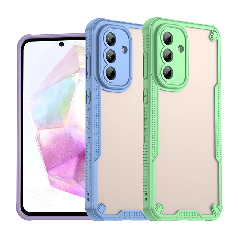 Translucent Matte Armor Case for Samsung Galaxy A56 5G A26 A36 A16 4G A06 - Clear Matte Cover Protection