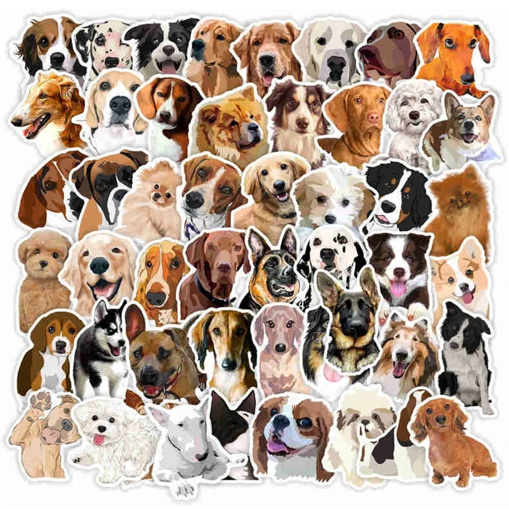 10/30/50PCS Dog Stickers Kawaii Animal Cartoon Decals Toys DIY Suitcase Notebook Phone Laptop Luggage PVC Hand Account Material