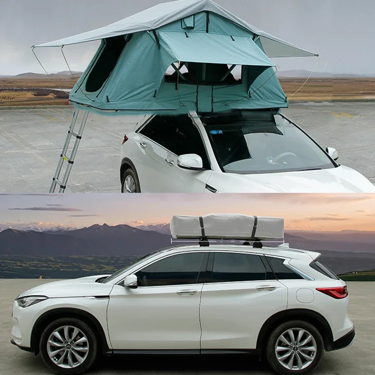 hard shell car roof top tent camping roof tent high quality hardshell lightweight aluminum hard shell