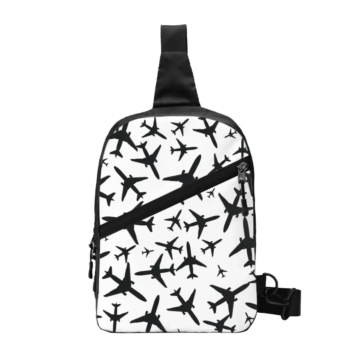 

Random Airplanes Pattern Sling Crossbody Backpack Men Custom Aviation Fighter Pilot Chest Shoulder Bag for Traveling Daypack