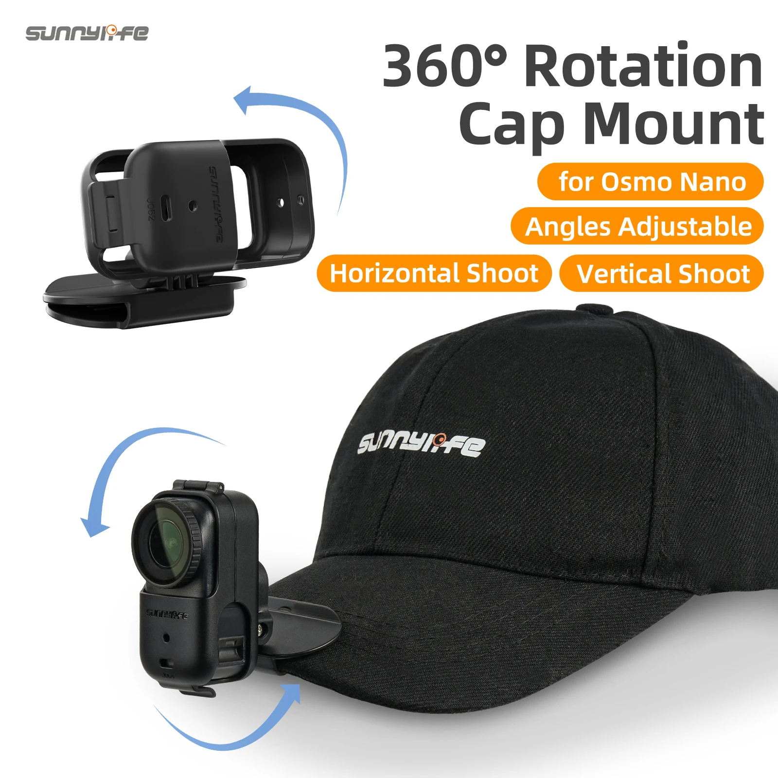 

Sunnylife hat brim fixed bracket For DJI OSMO NANO wear Vlog Cycling Parent Child Sports 4 K Thumb motion camera Accessories