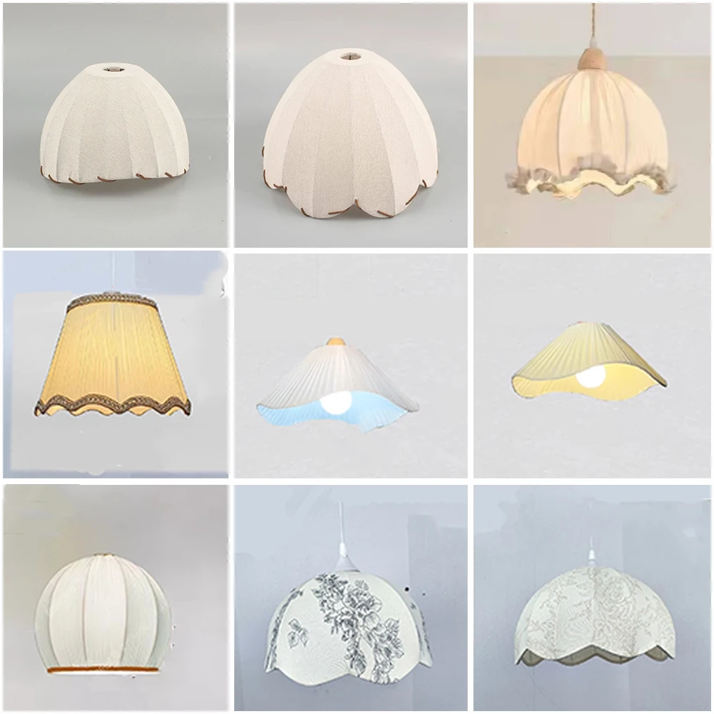 Vintage Fabric lampshades Modern Linen Lamp Cover Dining Room Living Room Study Table Lamp Cover Floor Light Covers Home Decor