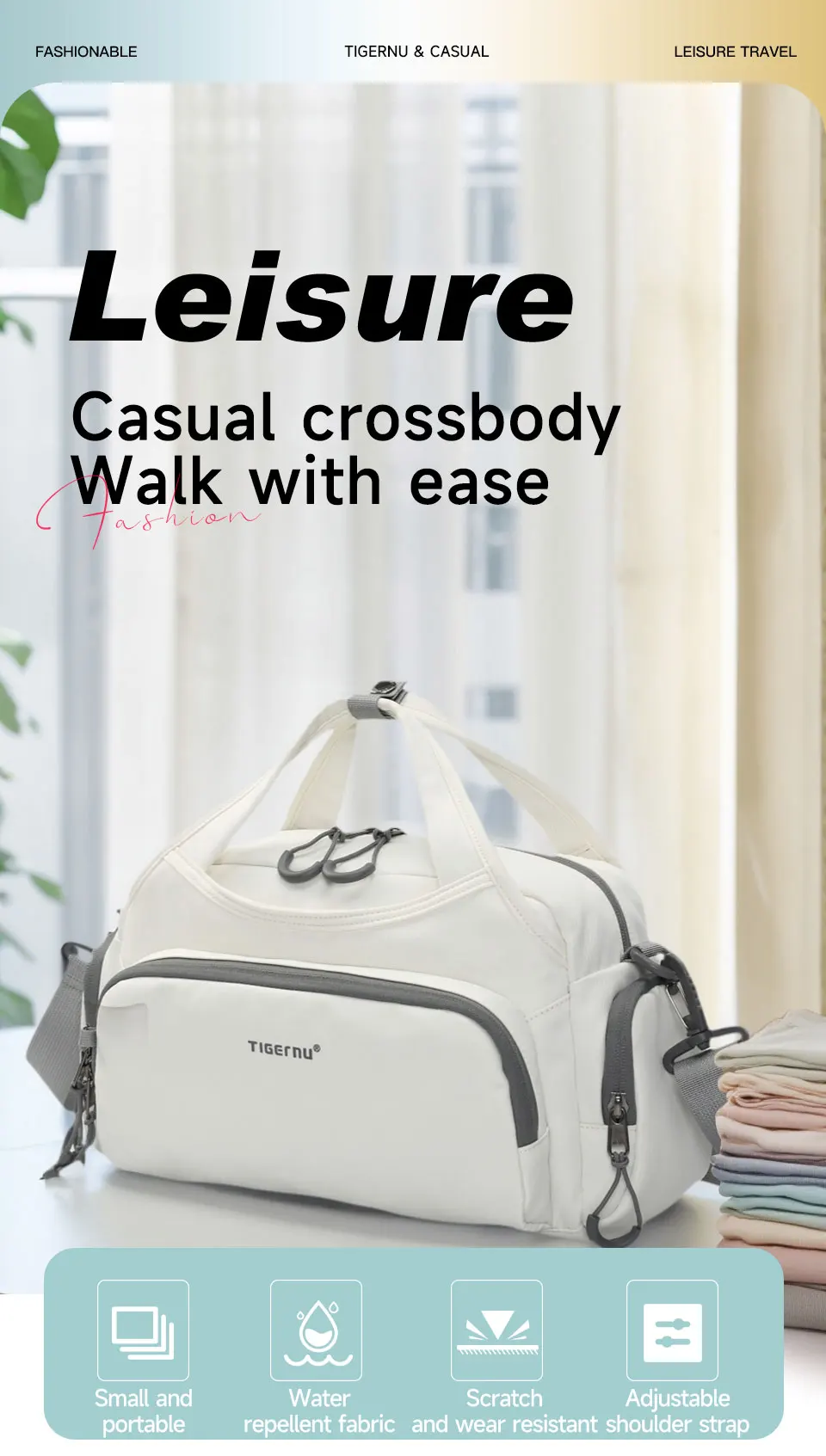 Tigernu Frauen Casual Sport Handtasche Weibliche Outdoor Schulter Tasche Täglichen Pendeln Spritzwassergeschützt Große Kapazität Für 11 zoll Tablet – Detail 1