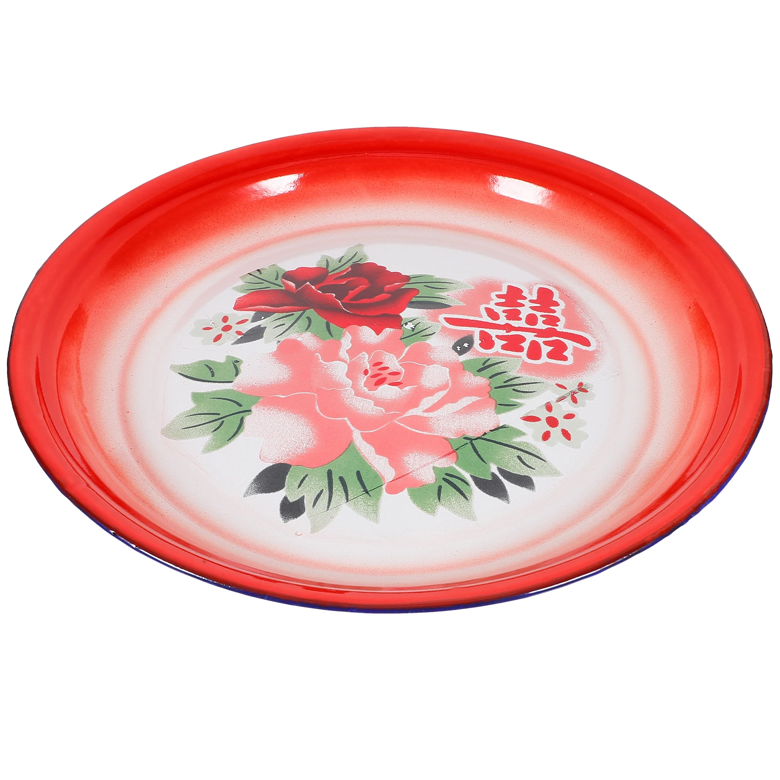 

Retro Enamel Plate Fruit Serving Dish Kitchen Tray For Home Bakery Restaurant Supply Enamel Food Plate