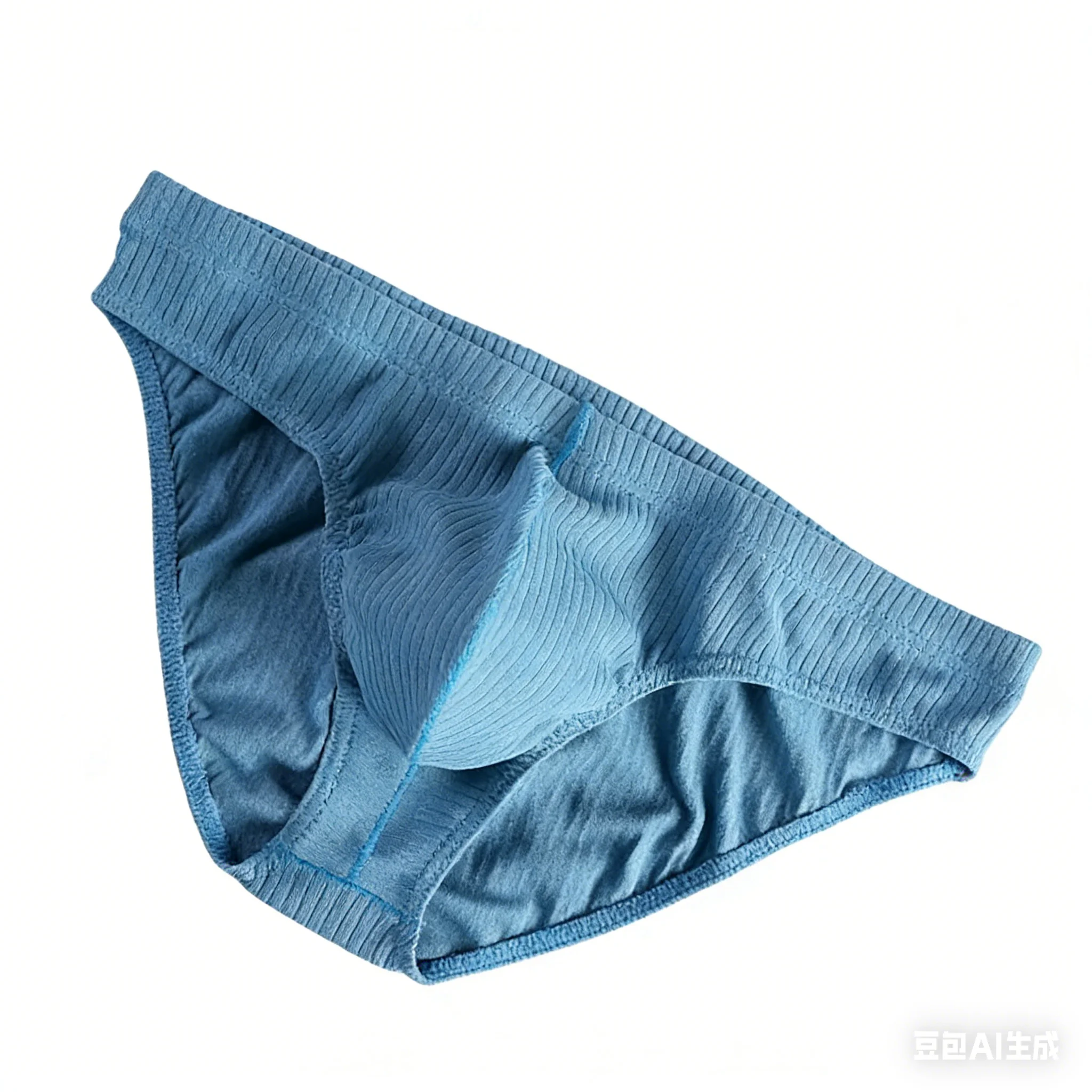 Men's Sexy Brief Ribbed Cotton Breathable Comfortable Sweat Absorption Sports Underwear Youth Low Waist U Convex Pouch Underpant