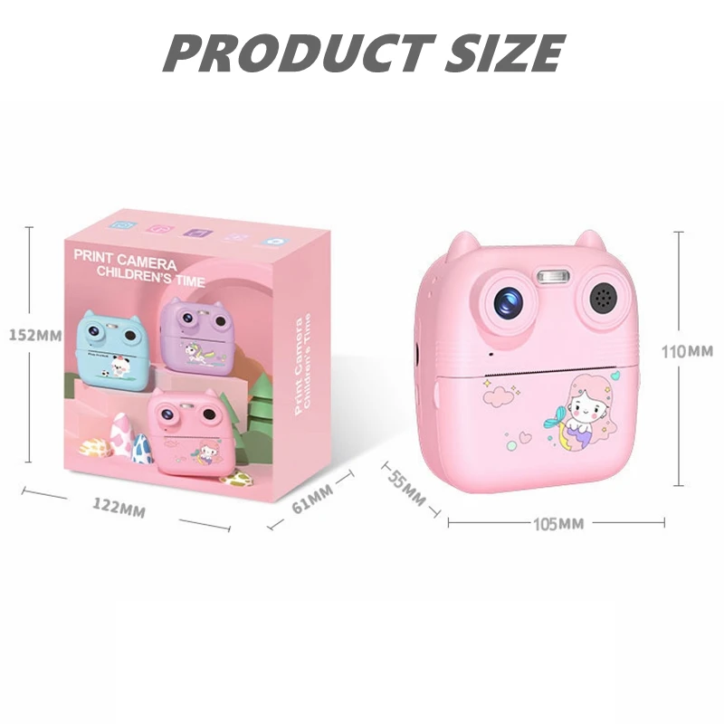 كاميرا الأطفال الطباعة الفورية كاميرا رقمية صغيرة HD التقاط الصور فيديو المحمولة في الهواء الطلق التصوير الفوتوغرافي لعب كاميرا للأطفال الهدايا #6