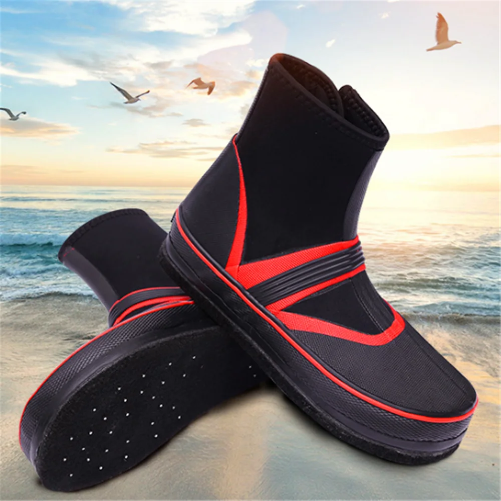 Outdoor Unisex Rock Fly Fishing Shoes Breathable Waterproof Waders Boots Anti-slip Felt Spike Sole rock fish Wading Boot for men