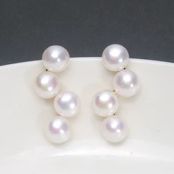 Natural Freshwater Pearl Earrings 7-8MM with 925 Sterling Silver Grape design are delicate and fashionable women's gifts EAS