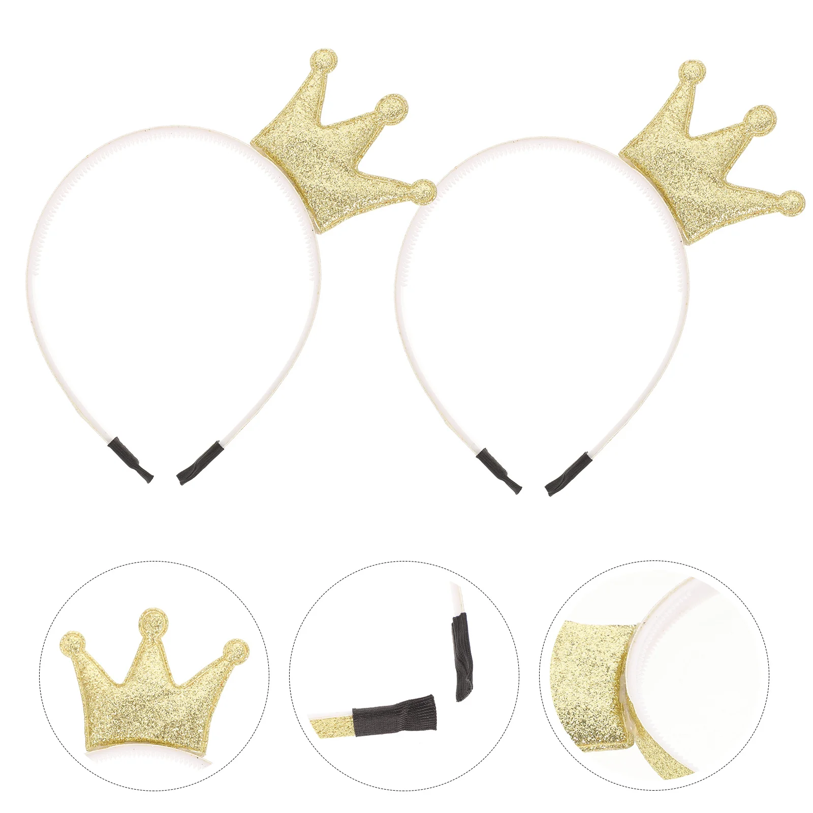 

2Pcs Gold Crown Headbands for Girls Sparkling Hair Accessories Party Crown Headband Little Girl Headbands Girl Hair Accessories