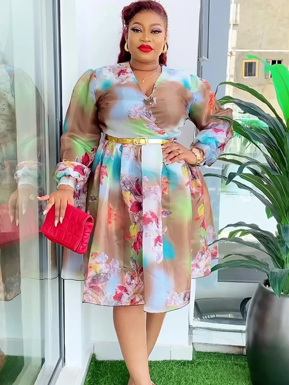 Elegant African Dresses for Women 2024 New Spring Print Africa Clothing Plus Size Evening Party Dress Dashiki Ankara Outfit Robe