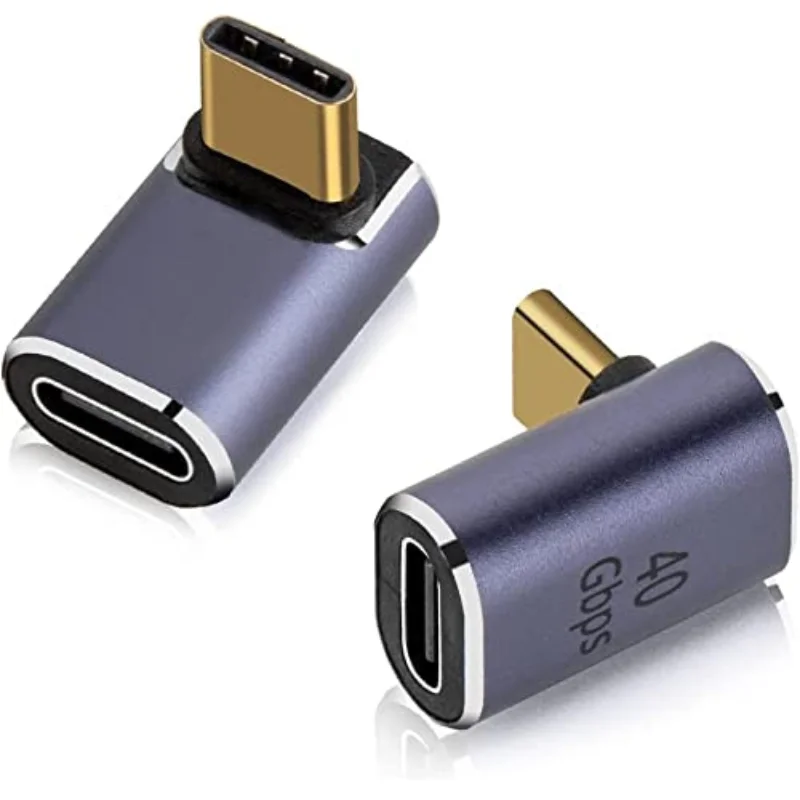 90 درجة الزاوية اليمنى USB C ذكر محول إلى USB C شاحن أنثي مع 40 جيجابت في الثانية PD 100 واط 8K @ 60 هرتز فيديو متوافق مع سطح البخار #1