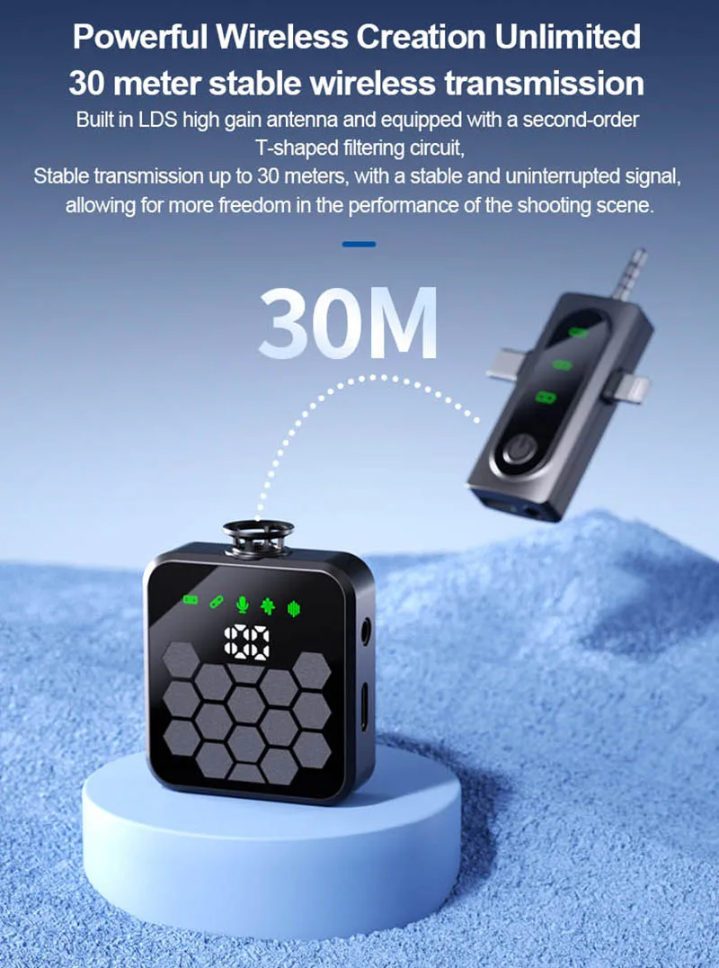 Original Wireless Lavalier-mikrofon für iphone Android Vlog Mic Noise Reduction für Live Broadcast Video Aufnahme Interview