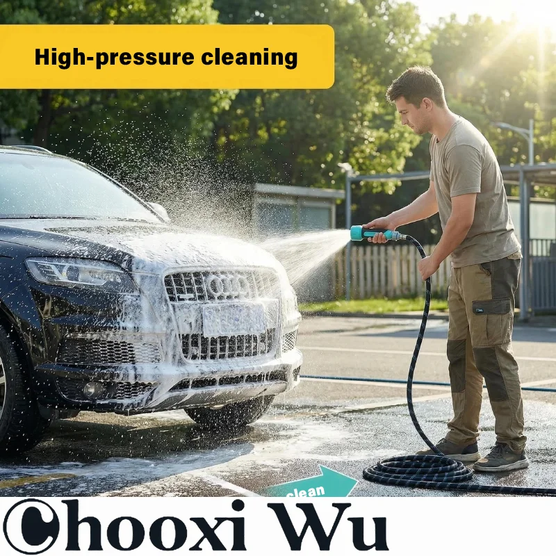 High-pressure car wash gun home set, multifunctional watering tool, all-season hose for cleaning floors