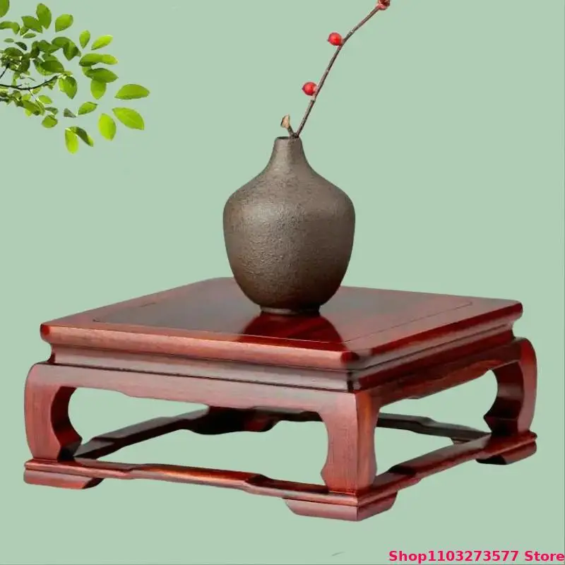 Redwood Made Decorative Base Home Vase Flower Pot Display Stand Model Sculpture Handicraft Base Tea Pot Incense Burner Base