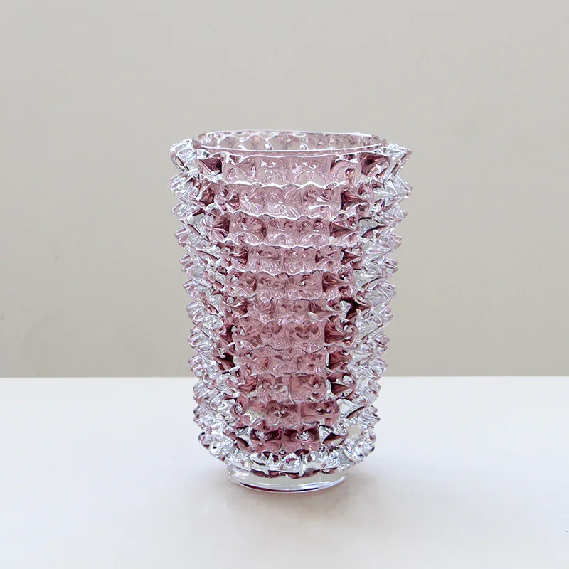 YFY light luxury Italian crystal purple straight tube handmade glazed flower ware model room