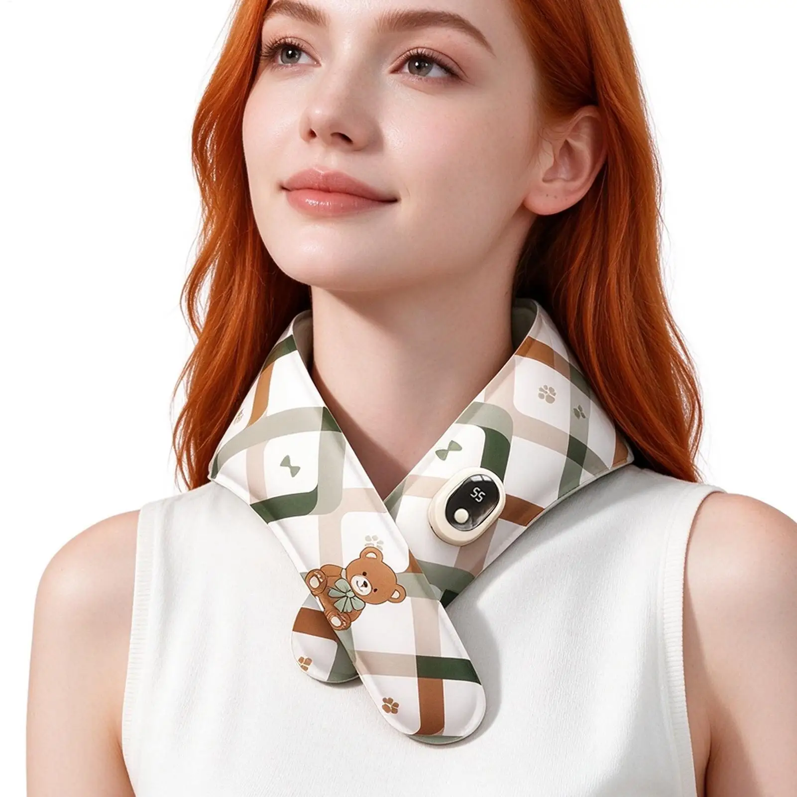 Neck Heating Pad Rechargeable Neck Shoulder Soothing Wrap Cervical Relief Heating Pad for Women Men Adults Seniors Drivers