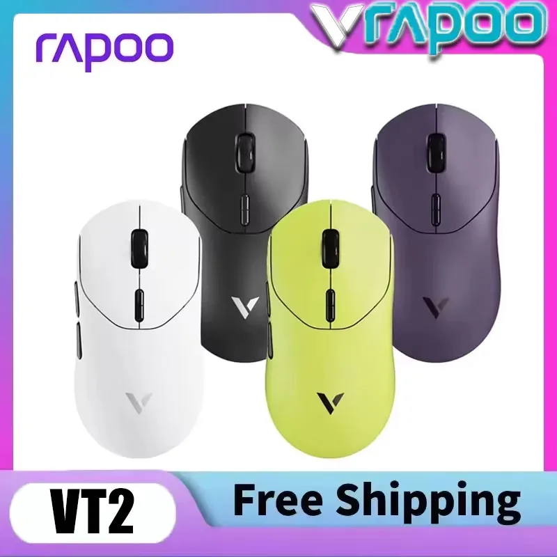 53g Ultra-Lightweight Wireless Gaming Mouse, Rapoo VT2 MAX Esports Mouse 8K Polling Rate, Optical Sensor Ergonomic for PC Laptop