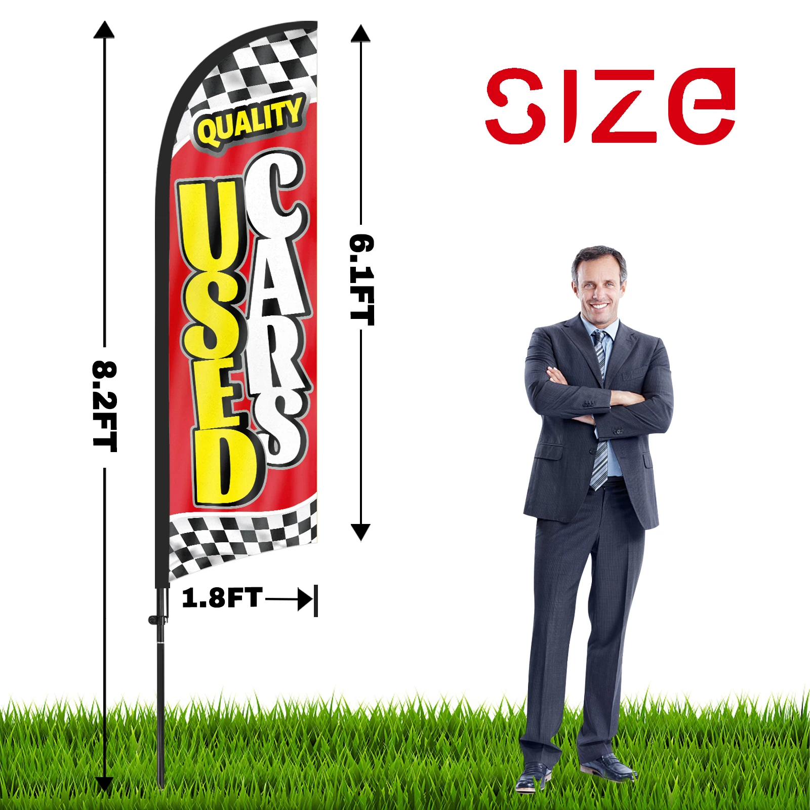 Ffflag-旗竿、広告屋外バナー、ビジネスおよびストアフロント用の装飾、280cm、1個