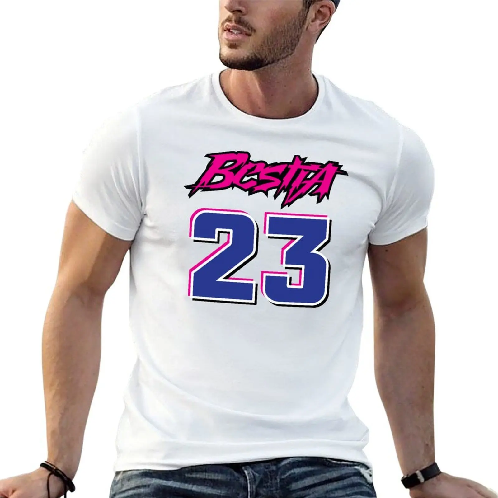 Camiseta Enea Bastianini The Beast 23, camiseta masculina casual, camisetas engraçadas, camiseta de humor negro, camiseta personalizada
