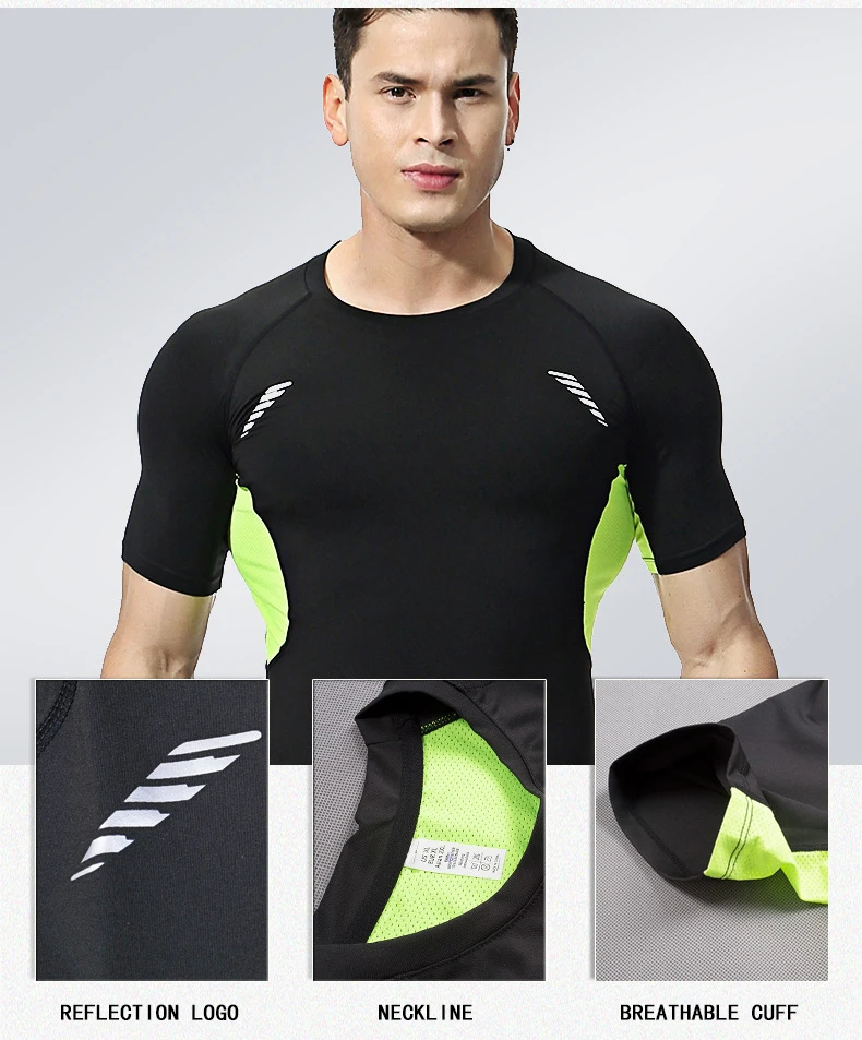 MMA Rashguard Men \'S Customized Leggings Outdoor Fitness Gymnasium Exercise Sports T - Shirt Running Jogging Shirt Short Sleeves