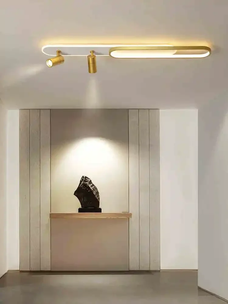 Modern New Led Ceiling Lamps With Spotlight For Living Room Kitchen Corridor Indoor Long Strip Acrylic Chandeliers Lights