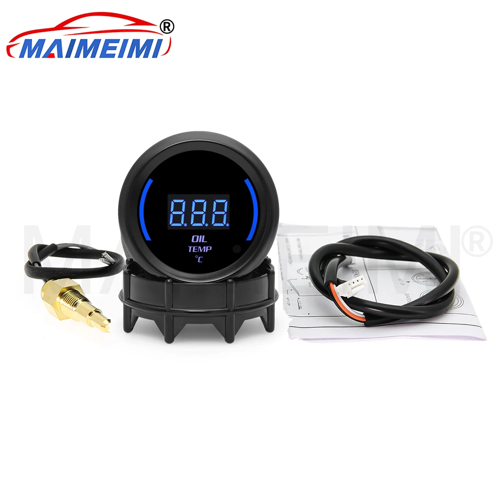 

2" 52mm 40-150 Celsius Oil temperature gauge with Oil temperature sensor Blue LED Backlight Digital LED Oil Temp Gauge