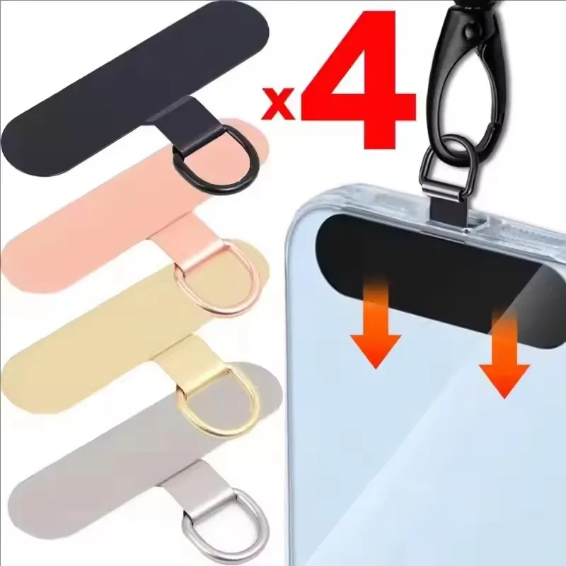 Stainless Steel Cell Phone Tether Pads Metal Mobile Phone Lanyard Stable Pads for iPhone Samsung Xiaomi Huawei Universal Gasket