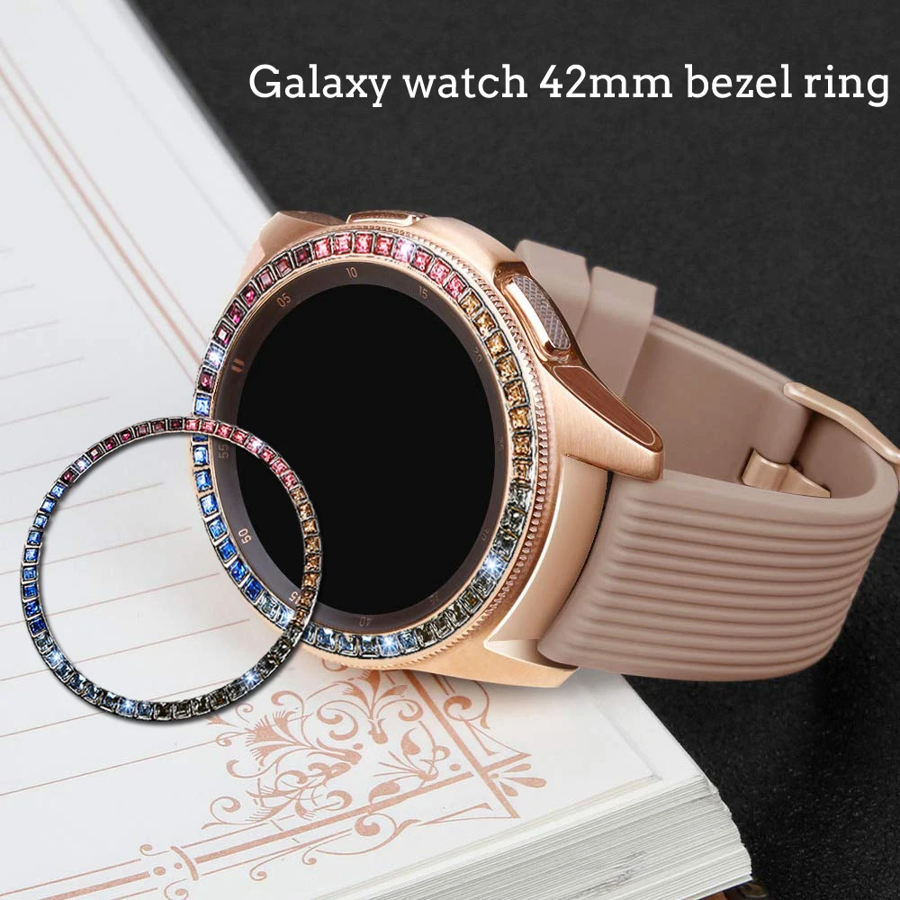 Anillo de bisel de diamante para Samsung Galaxy Watch 4, funda protectora de 42mm, accesorios de parachoques de Metal adhesivos de moda deportiva