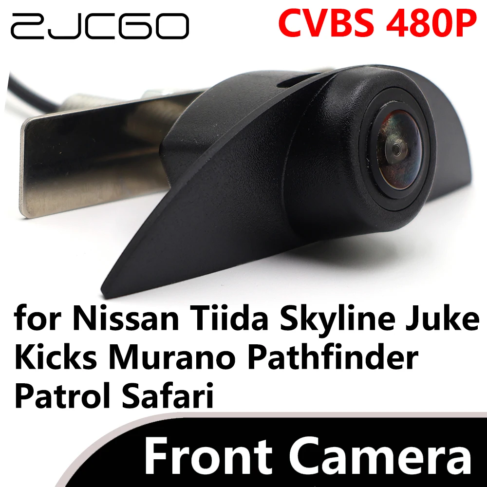 

ZJCGO CVBS 480P 170° Car Parking LOGO Front View Camera for Nissan Tiida Skyline Juke Kicks Murano Pathfinder Patrol Safari