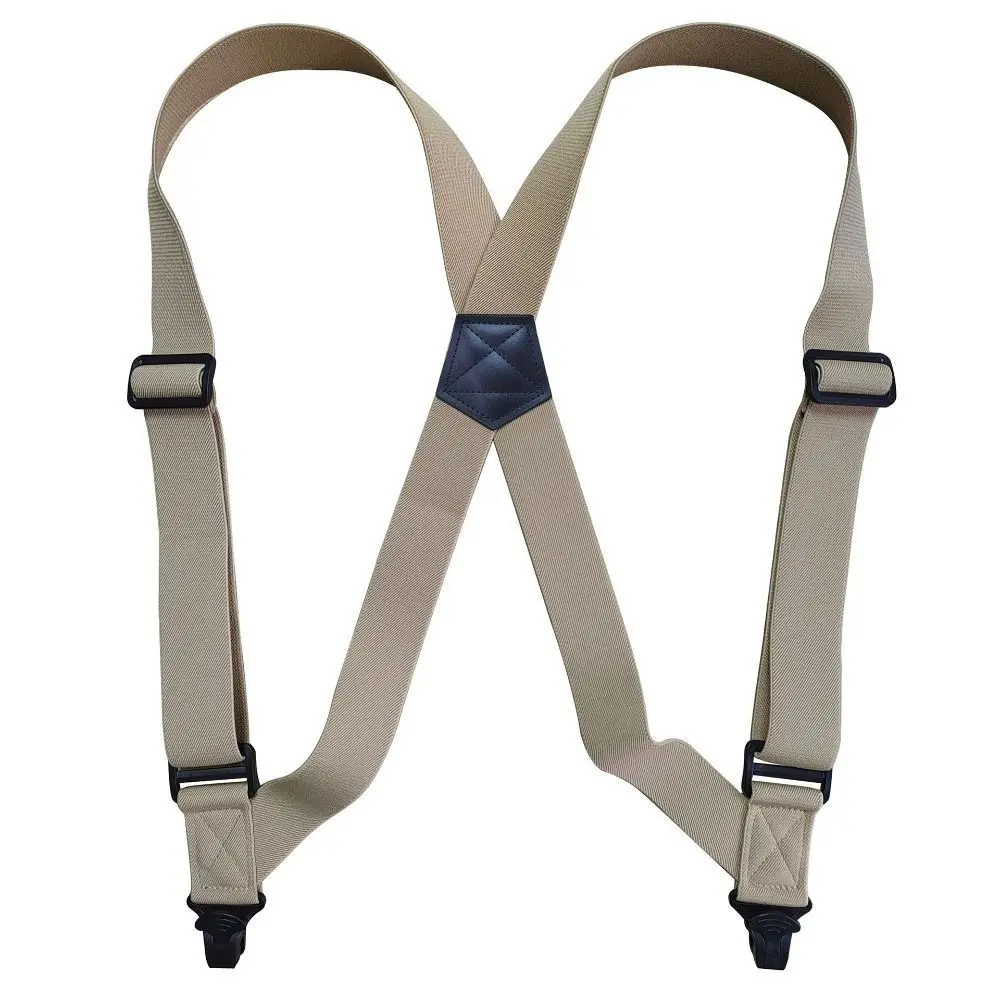 3.8cm Wide Men's Suspenders X Shape Elastic Suspenders Trouser Braces 2 Clips Adjustable Plastic Side Clip Braces Suspenders