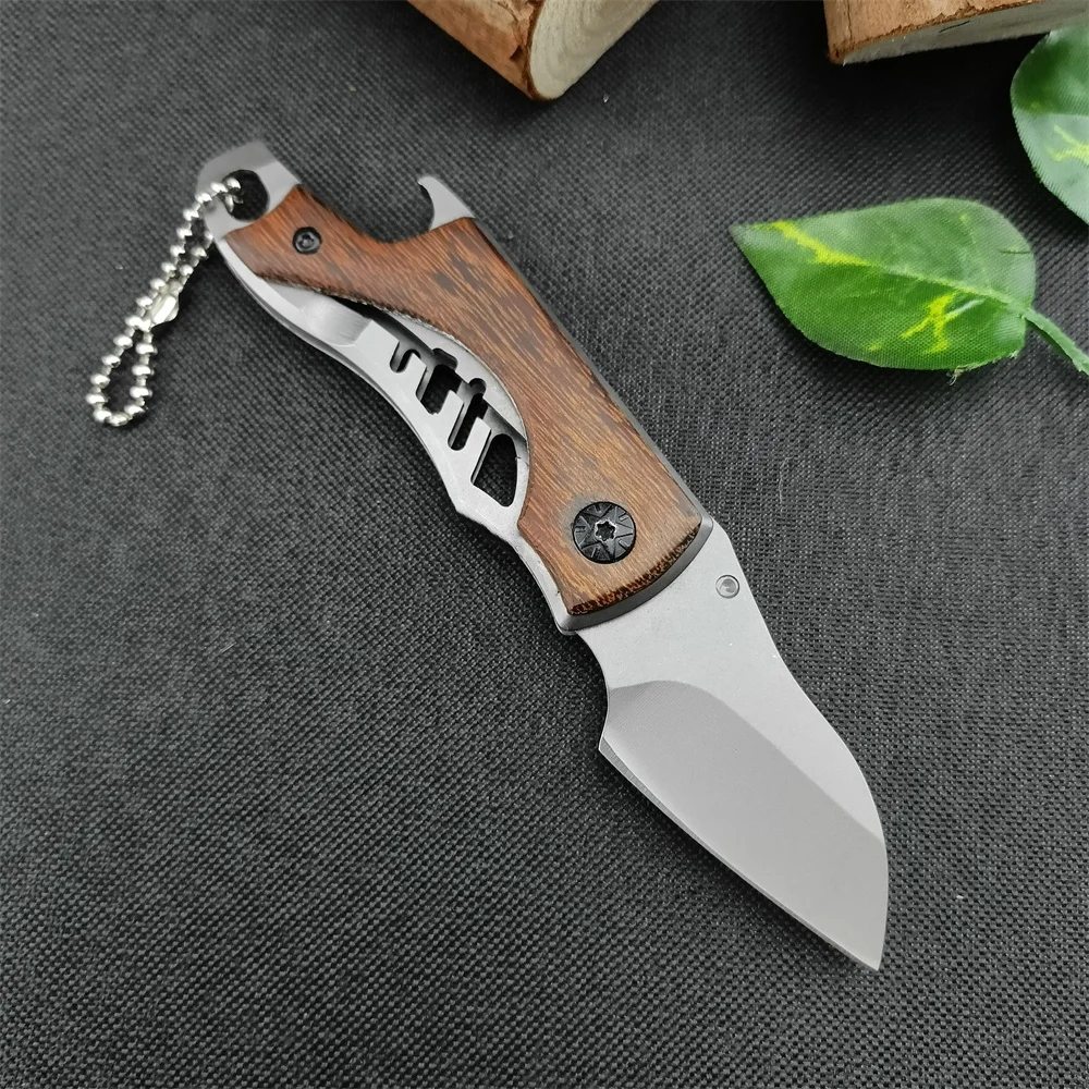 MINI X65 Folding Knife Pocket Knife 5Cr13Mov Blade Walnut Handle Outdoor Utility Tactical Knife Camping Hunting EDC Multitool