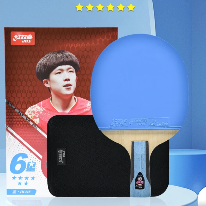 

DHS 6 Star H6008 Table Tennis Racket With Hurricane 9 +3 Sticky Colorful Rubber PingPong Blade of Wang Chuqin World Champion