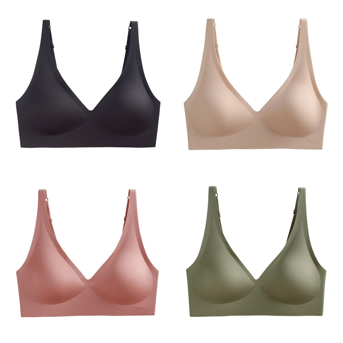 

4 шт./компл. бесшовные бюстгальтеры для женщин, беспроводной бюстгальтер с мягкой подкладкой, нижнее белье, женское нижнее белье с эффектом пуш-ап, сексуальное нижнее белье, нижнее белье