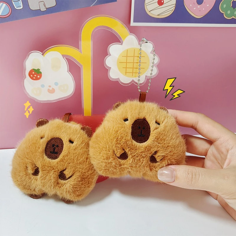 Cute Squeak Capybara Kapybara Key Chain Guinea Pig Plush Toy Pendant Backpack Charms Car Bag Decor Christmas Gift