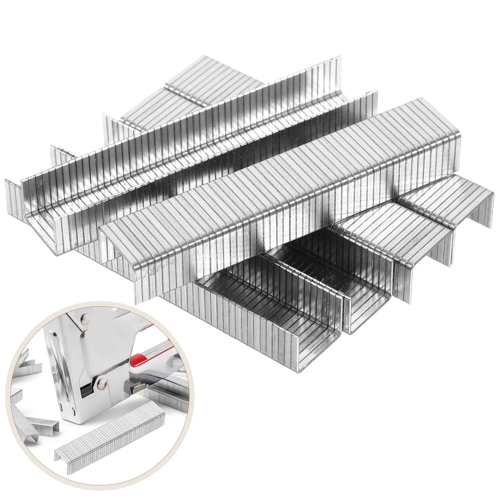 

1000Pcs Pneumatic Staples Narrow Crown Flat Type Heavy Duty Woodworking Metal Staples Nails Electric Stapler