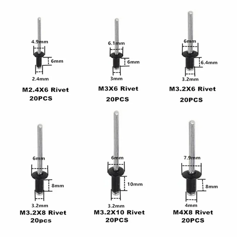 Metal Rivets with Wide Flanges Metal Joining Rivets Home Improvement Essential Simple to Use for Enhances Support