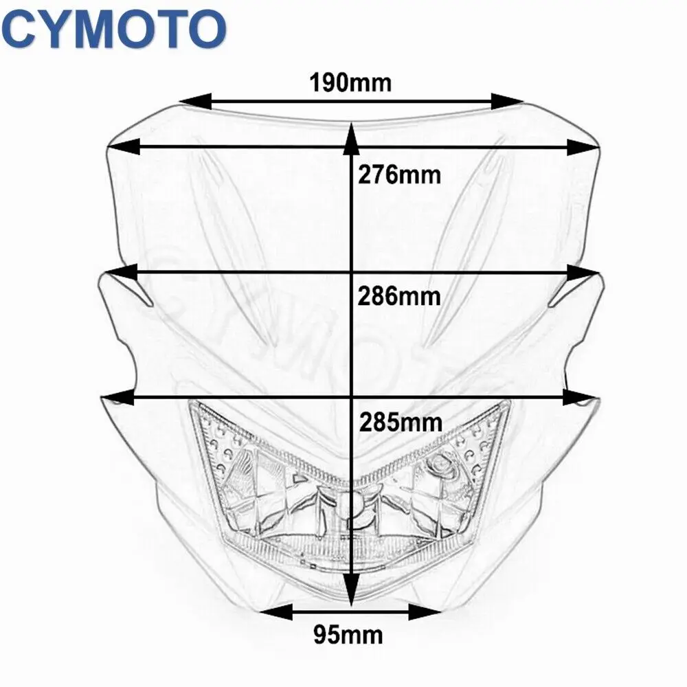 Enduro Bike Headlight for Kawasaki KX 250F 450F KLX 450R 150 KDX200 KLR KLE250 Headlight Plate Off-road