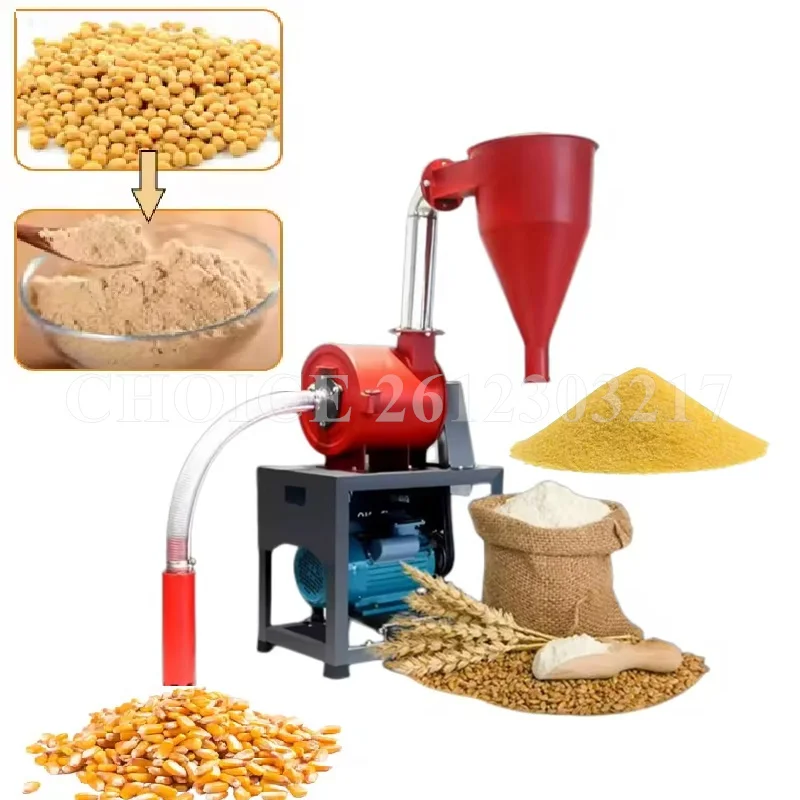 Electric Self-Priming Grain Flour Milling Rice Corn Breeding Feed Grinding Miniature Soybean Flour Milling Machine