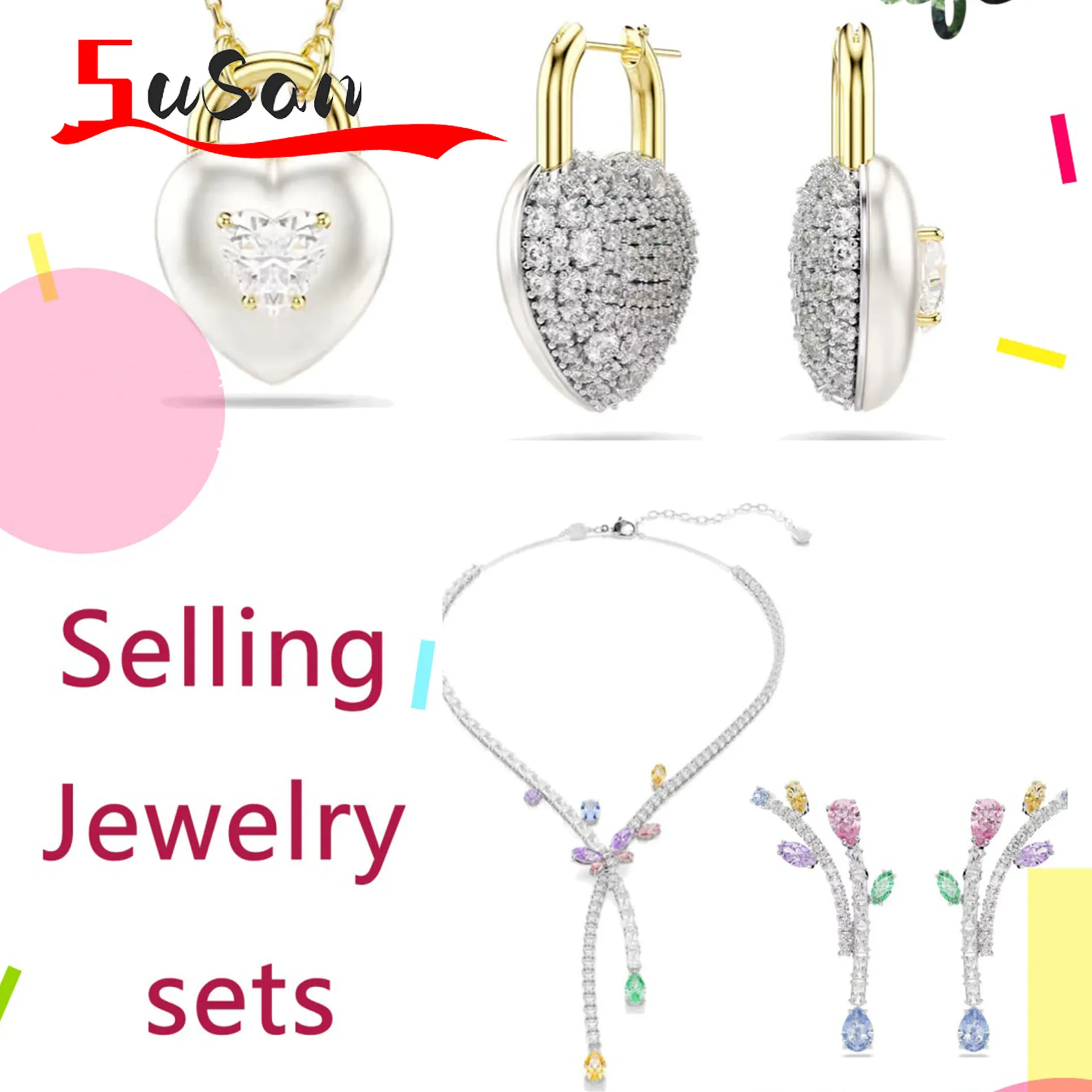 

2026 High Quality Shiny Luxury Brand Fine Jewelry Sets Exquisite Fine Fashion Party Gifts for Women New Christmas Ornaments