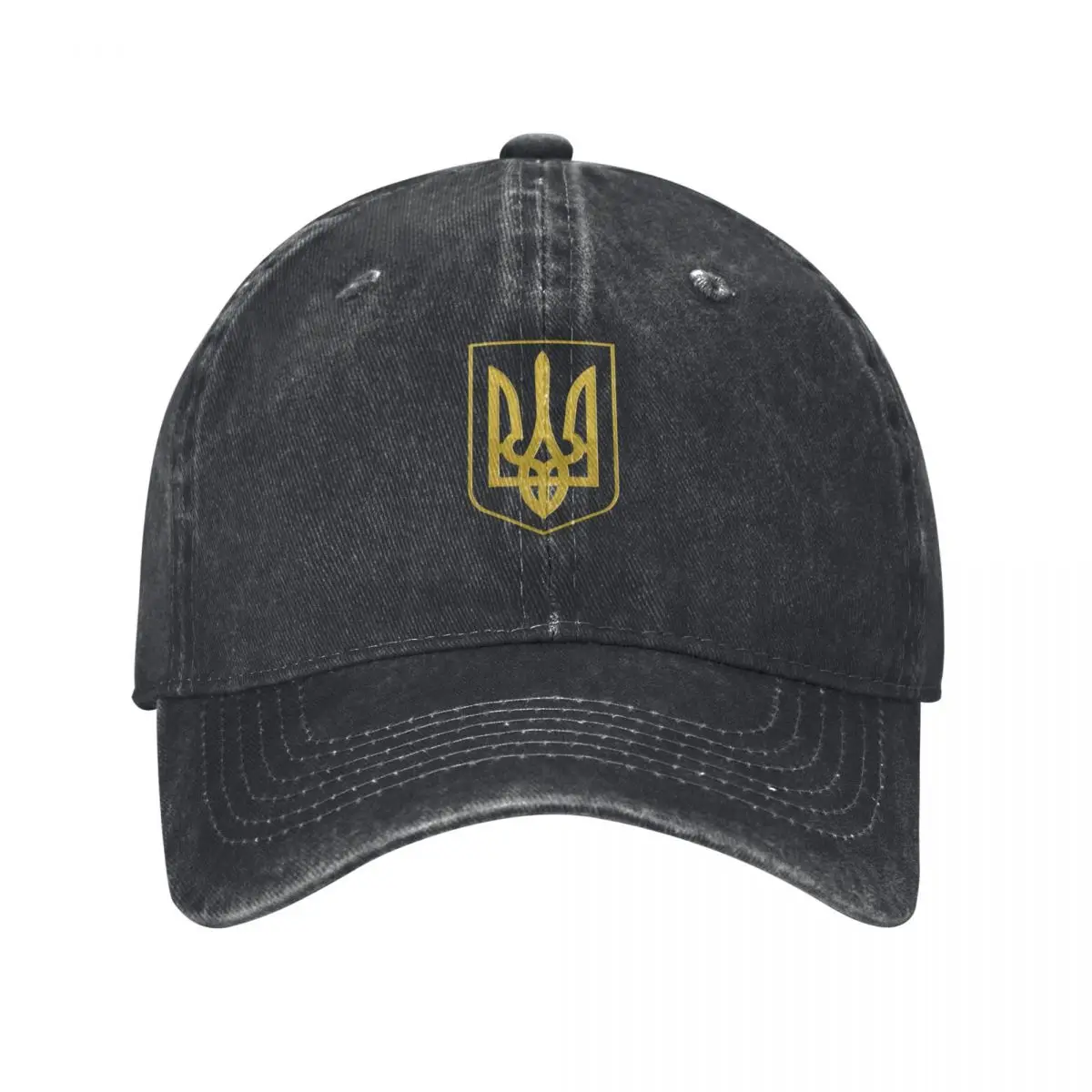 idi nahui, A stylised trident symbol in gold Baseball Cap Hip Hop western Hat Streetwear Rave Woman Hats Men's