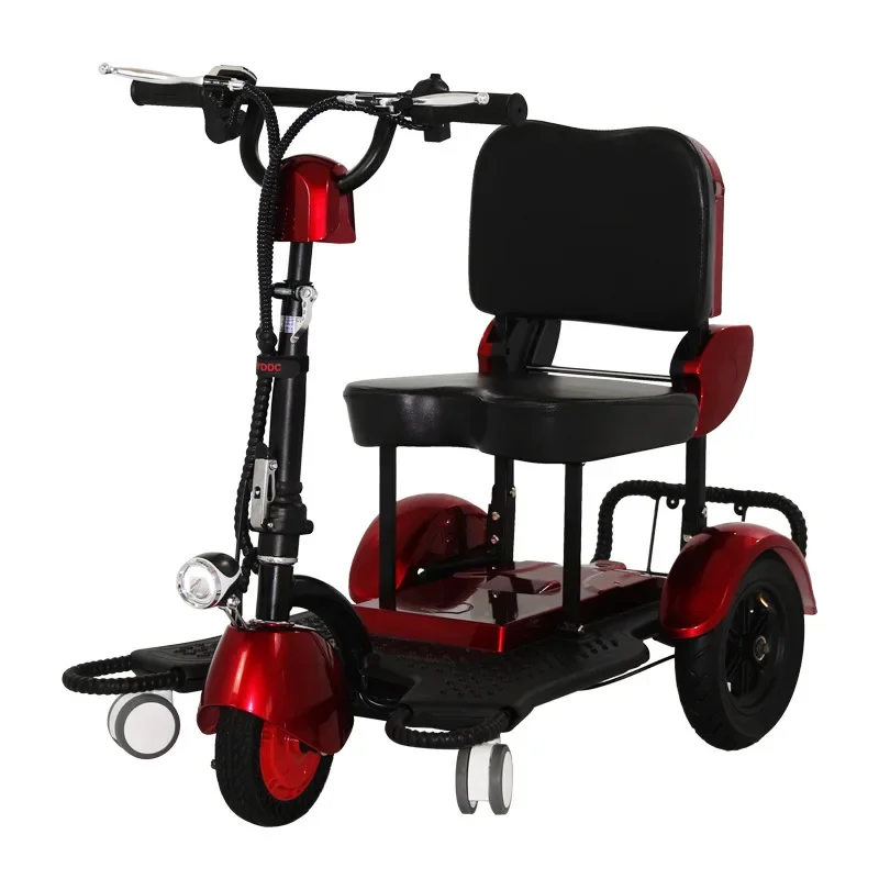 Triciclo eléctrico plegable pequeño Golden Sunset, viaje en casa para adultos en nombre de los fabricantes de vehículos eléctricos de scooter para personas mayores.