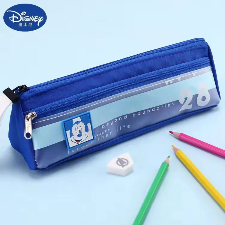 Disney's New Mickey Pen Bag Cartoon High Appearance Storage Box Double Layer Large Capacity Storage Box Gift
