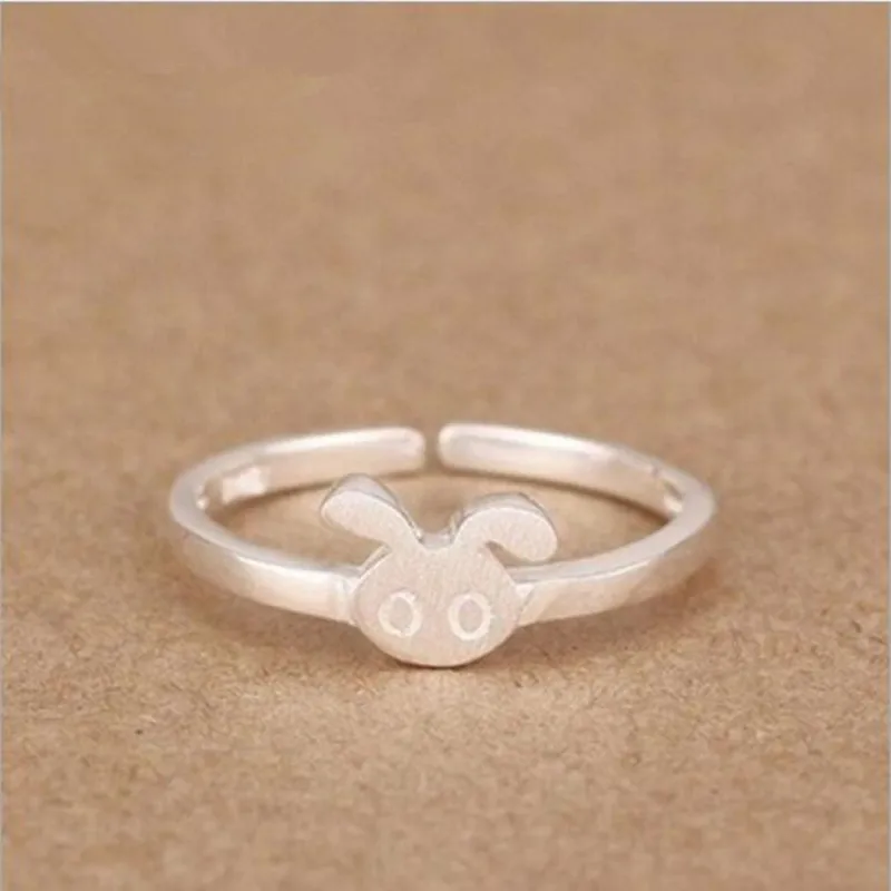 

Женское кольцо из серебра 925 пробы, с милым кроликом