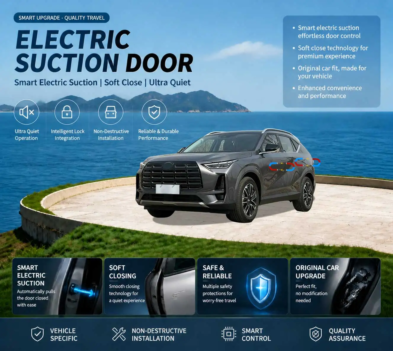 Car Specific Car Modification Auto Suction Soft Close Door Modification Parts & Accessories For GAC GS4 3rd gen GS4 Max 2024+