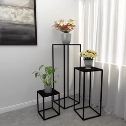 Square Single Plant Shelves Narrow Luxury Garden Legs Out Door Plant Stand Nordic Metal Estante Para Plantas Home Decoration