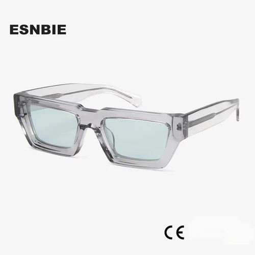 Imagen 2 del producto Gafas de sol rectangulares de acetato grueso para hombre, gafas de sol cuadradas de Hip-Hop de diseñador de marca para mujer, gafas de sol UV400